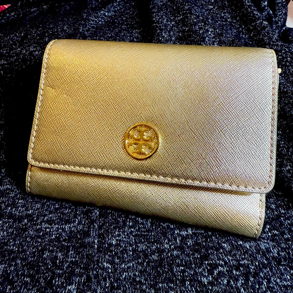 Shimmery Gold Tory Burch Wallet